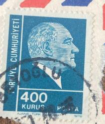 Mektup Zarfından Kesilmiş  / Postadan Geçmiş Pul Filateli - Damgalı - ATATÜRK ,400 KURUŞ - Türkiye Cumhuriyeti