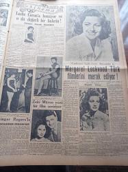 Cumhuriyet Pazar Gazetesi - 20 Haziran 1954 - Dünya Mizahından Seçme Hikayeler Altın Sesli Kız - Haftanın Ansiklopedisi Tepkililer - Küçük Kral Çizen O. Soglow - Fuad Duyar - Haftanın Şakaları Yazan Burhan Felek - Zihin Sporları - Eğlencelik - Leslie Caron'a Benziyor Ve O Değerli Bir Balerin Saruhan Şardağ -  Zeki Müren Belgin Doruk'la Son Beste İsimli Bir Film Çeviriyor - Margaret Lockvood Türk Filmlerini Merak Ediyor - Ginger Rogers'le Kocasının Macerası - Ev Kadın Moda - Medeniyetin Diş Belası - İngiliz Sporunun Kurtarıcı Meleği Diana Leather - Yüksek Tepelere Artık Rahat Yok - 4 Saat Süren Çocuk Kral Fransız Kralı 4. Henry