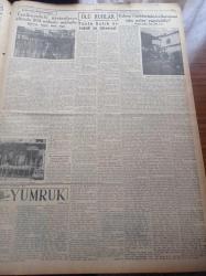Cumhuriyet Gazetesi - 23 Ağustos 1954 - Kıbrıs Hakkında Yunan Hariciyesinin Görüşleri -  Çorumlular Dün İrticai İsnadlarını Reddettiler - Maarif Vekili Celal Yardımcı Amerika'ya Hareket Etti - Fenerbahçe Hacettepe'yi Yendi - Aybastı Nahiyesi Kül Oldu - Çorum Çimento Fabrikası - Brüksel Konferansı Bir Neticeye Varamadan Dağıldı - Bedri Rahmi Eyüboğlu Pazartesi Konuşmaları - Komünizmle Mücadele Cemiyetinin Kongresi Yapıldı -  Kraliçe Elizabeth Rahatsız - Dünkü Konkurhipikler Çok Heyecanlı Oldu - Yenikapıdaki Gazinoların Altında 300 Nüfuslu Mahalle -  Resimli Romanımız Yeşil Saksı - Berta Mutbak Margarini - Fosfatin Falyer Çocuk Maması - Vita- Güneş Gaz Ocakları - Good Year Lastikleri