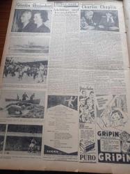 Cumhuriyet Gazetesi - 24 Ağustos 1954 - Ürdün Meliki Dün Şehrimize Geldi - Türkiye Ve Arab Alemi - Radyolu Bisikletler - Harb Okulu Tedrisatı 4 Seneye Çıkarılıyor - Torpido Filomuz ve Savarona Geldi - Mehmet Alıç 100 Liraya Canlı Bir Fare Yuttu - Mao Tse Tung Bugün Attlee'yi Kabul Edecek - Lig  Maçlarına Aid Fikstür Tespit Edildi - Gustav Sebes Macar Milli Takımını Tek Başına Kuramayacak -  Beyoğluspor - Askeri Müze Ankara'ya Nakledilmemeli - Rusya'da Halkın Hayatı Ölü Ruhlar Yazı Dizisi - Beynelmilel Portreler Charlie Chaplin - Şam Panayırı - Artist Joan Bennett - Resimli Romanımız Yeşil Saksı - Gençlik Kıbrıs Davası İçin Kampanya Açıyor- Arı Unları - Coldspot Buzdolabı - Kibar Sabunu - Arlon En İyi Saattir - Mom Çalar Saatleri
