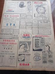 Cumhuriyet Gazetesi - 24 Ağustos 1954 - Ürdün Meliki Dün Şehrimize Geldi - Türkiye Ve Arab Alemi - Radyolu Bisikletler - Harb Okulu Tedrisatı 4 Seneye Çıkarılıyor - Torpido Filomuz ve Savarona Geldi - Mehmet Alıç 100 Liraya Canlı Bir Fare Yuttu - Mao Tse Tung Bugün Attlee'yi Kabul Edecek - Lig  Maçlarına Aid Fikstür Tespit Edildi - Gustav Sebes Macar Milli Takımını Tek Başına Kuramayacak -  Beyoğluspor - Askeri Müze Ankara'ya Nakledilmemeli - Rusya'da Halkın Hayatı Ölü Ruhlar Yazı Dizisi - Beynelmilel Portreler Charlie Chaplin - Şam Panayırı - Artist Joan Bennett - Resimli Romanımız Yeşil Saksı - Gençlik Kıbrıs Davası İçin Kampanya Açıyor- Arı Unları - Coldspot Buzdolabı - Kibar Sabunu - Arlon En İyi Saattir - Mom Çalar Saatleri