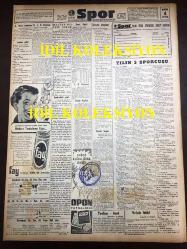 GÜNLÜK SPOR GAZETESİ - 12 ARALIK 1957 - BEŞİKTAŞ, VESTERAS'I İKİNCİ DEFA MAĞLUP ETTİ 3-1 - YILIN 5 SPORCUSU - KASIMPAŞA IRAK'TA 2-0 YENİLDİ - LEFTER - AVRUPA LİGLERİ - 1 MİLİN HİKAYESİ - CAROL DAY - ÇAMLICA, AMERİKAN KOLEJİNİ 2-0 YENDİ - GARNİZON TAKIMI SARIYER'İ 3-2 YENDİ - FAY TEMİZLEYİCİ REKLAMI, NECİP AKAR, OPON REKLAMI