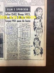 GÜNLÜK SPOR GAZETESİ - 15 ARALIK 1957 - GARNİZON 1 - 0 ADALET - D. COOMBE - FENERBAHÇE VEFA'YI 71-46 YENDİ - MEHMET LUMA - YILIN 5 SPORCUSU - BESİM BEY - CAROL DAY - 1 MİLİN HİKAYESİ - URUGUAY VE BELÇİKA - OPON REKLAMI - GALATA, FERİKÖY - ANKARA AT YARIŞLARI - KREMLİ PURO TUVALET SABUNU REKLAMI - RADYONLİN, KLOROFİL