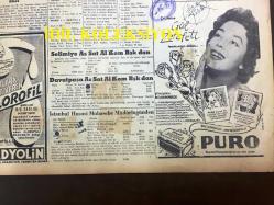 GÜNLÜK SPOR GAZETESİ - 15 ARALIK 1957 - GARNİZON 1 - 0 ADALET - D. COOMBE - FENERBAHÇE VEFA'YI 71-46 YENDİ - MEHMET LUMA - YILIN 5 SPORCUSU - BESİM BEY - CAROL DAY - 1 MİLİN HİKAYESİ - URUGUAY VE BELÇİKA - OPON REKLAMI - GALATA, FERİKÖY - ANKARA AT YARIŞLARI - KREMLİ PURO TUVALET SABUNU REKLAMI - RADYONLİN, KLOROFİL