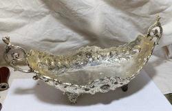 GÜMÜŞ RENGİ KAPLAMA PİRİNÇ GONDOL TABAK