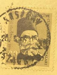 Mektup Zarfından Kesilmiş  / Postadan Geçmiş Pul Filateli - Damgalı -AHMET MUHTAR PAŞA, 60 KURUŞ - Türkiye Cumhuriyeti