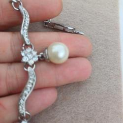 İnci Gerdanlık Kristal Taşlı Vintage