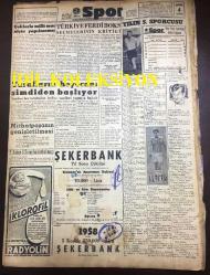 GÜNLÜK SPOR GAZETESİ - 31 ARALIK 1957 - GALATASARAY, FENERBAHÇE MAÇI - BEŞİKTAŞ İLE VEFASPOR YARIN OYNUYORLAR - MİTHATPAŞA STADININ GENİŞLETİLMESİ - ÇEK'LERLE MİLLİ MAÇ NEDEN YAPILMAMIŞ? - İKİNCİ KÜME KOMİTESİ - VEFA KULÜBÜ - YILIN 5 SPORCUSU, LEFTER, METİN OKTAY, TURGAY ŞEREN - MEHMET LUMA - 1957 TÜRK ATLETİZMİNE TOPLU BİR BAKIŞ - T. HEZENCİOĞLU - 3,5 YÜREKLİ ŞERİF CONES, MAD DOCKS - RUS MİLLİ FUTBOL TAKIMI DÜNYA ŞAPİYONASINA ESASLI BİR ŞEKİLDE HAZIRLANIYOR - YILBAŞI KOŞUSU - ŞEKERBANK YIL SONU ÇEKİLİŞİ - KLOROFİL RADYOLİN - TÜRKİYE FERDİ BOKS SEÇMELERİ