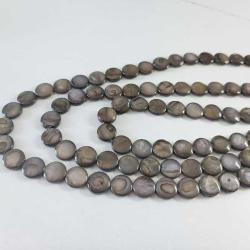 Vintage 3 Sıra Kahverengi Yuvarlak Sedef Taşlı Kolye