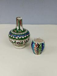 Eskilerden Kütahya El Boyama Kapaklı Sürahi Formunda Vazo