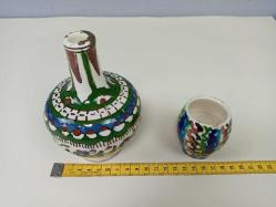 Eskilerden Kütahya El Boyama Kapaklı Sürahi Formunda Vazo