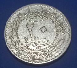 V. Mehmet Reşat 1327/6 20 para ççt+