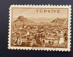 Mektup Zarfından Kesilmiş  / Postadan Geçmiş Pul Filateli - AFYON, 20 PARA - Türkiye Cumhuriyeti