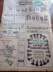 Cumhuriyet Gazetesi - 4 Ekim 1952 - İç Politikada Gerginliği İzale İçin Hal Çaresi - Celal Bayar'ın Ardahanlılara Mühim Bir Hitabesi - Amerika Rusya Gerginliği - İngiltere'nin İlk Atom Silahı İnfilak Etti - Öğretmen Ali Ulvi 3 Yıl 4 Ay Hapse Mahkum Oldu - Yeni Sahaflar Çarşısı Dün Açıldı. A. Adnan Adıvar - Kore'deki Amerikan Hava Kuvveti Artıyor - Charlie Chaplin Komünist Partisi Mensubu Olmakla İtham Ediliyor - Bu Sene Nobel Sulh Mükafatı Verilmeyecek - Gangster Alcapone'un Kardeşi Öldü - İzmir Fuarı Nasıl İdare Edilmelidir - Fransa Almanya Milli Maçı Yarın Yapılıyor - Futbolcu İsfendiyarın Durumu - Hamiyet Yüceses - Ferdi Tayfur - Mürüvvet Sim - Sinyör Rafael Larca- Perihan Altındağ Sözeri - GEM Makinaları - Emlak Bankası - Ziraat Bankası - Revue Saatleri - İlham Gencer - Taksim Kristal Salonu