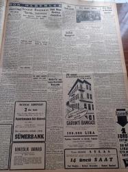 Cumhuriyet Gazetesi - 5 Ekim 1952 - Adnan Menderes Yeni Seçimlere Girmeye Hazırız Dedi - Amerika Moskova'ya Yeni Elçi Göndermeyecek - 30 Bektaşi Dün Gece Ayin Yaparken Yakalandı - Şeyh Sırrı Baba - Celal Bayar Elazığ'da - İsmet İnönü Bugün Bir Nutuk Söyleyecek - İstanbulspor Galatasaray'ı Yendi- Elmalı Bendi - Sovyet Rusya'nın Barış Taarruzu - Hasan Ali Yücel Köşe Yazısı - Bizansın İçyüzü - İstanbul'un Kurtuluş Bayramı - Eski Mısır Kralının Cinayetleri - Hitler'in Sağ Kolu Bormann Rusya'da - Avrupa Güzeli Günseli Başar Şerefine Verilecek Balo - Kadıköy İstanbul Karma Takımları Basketbol Maçı - Arzu İle Kanber Filmi - Sezer Sezin - Haftalık Radyo Programı - Movado Saatleri - Arı Unları - Ferdi Tayfur - Lorel Hardi - Vakko Garanti Fişinin Faydası - Fiat Traktör - Nacar Saatleri - Radyolin Diş Macunu - Minerva Radyoları - Savaş Çil İlacı - Arlon Saatleri