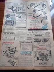 Cumhuriyet Gazetesi - 7 Ekim 1952 - Rusya'nın Giriştiği Yeni Muazzam Oyun - Stalin'in Halefi Olacağı Söylenen Malenkov - Eroin Tüccarı Osman Topaç Tevkif Edildi - Başbakan Adnan Menderes İsmet İnönü'nün Nutkuna Cevap Verdi -  Celal Bayar Ankara'ya Döndü - İsviçre Kılıç Şampiyonasını Bir Türk Genci Nihad Balkan Kazandı - Çiçek Aşısından Ölen Çocuk - Dün 317 Hacı Yurda Döndü - Doktor Feridun Engin - Bizansın İçYüzü Yazı Dizisi - Kremlin Doğu Almanya İle İttifak Aktediyor - İstanbul'un Dünkü Kurtuluş Bayramı - Vog Naylon Çorapları - Burhan Felek - Sarıyer Cinayeti Tahkikatı - Doktor Faik Yargıcı Bir Dispanser Açtı - Bir Boksör Dayaktan Öldü - Polis Tek Tip Tabanca İle Teçhiz Edilecek - İran Şahı Musaddık'ı Destekliyor - Blaupunkt Radyo - Şen Şapka - Volvo T31 Traktör