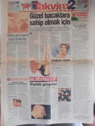 Takvim Magazin Gazetesi - 4 Haziran 1998 - Demet Akalın - Aşk Santajı - İbrahim Kutluay - Utanmaz Jigolo - Don Johnson 70 Yaşındaki Trilyoner Bir Kadınla Yaşamaya Başlayınca Melanie Griffith Küplere Bindi - Sibel Alaş - Atilla Atasoy - Türkan Şoray - Murat Göğebakan - Atilla Atasoyy - Leonardo Di Caprio - Şebnem Ferah Albüm Hazırlıyor - Erkin Koray Albümle Geliyor - Maydanoz Çizgi Romanı - Çocuklar İçin Bulmaca - Dev Çengel Bulmaca - Beton Dev - Karaoğlan Bozkaşı - 007 James Bond - Kahraman Şerif - Yasmin - Teksas'a Dönüş Çizgi Romanı - Yıldız Falı - Cinsel Yaşam ve Sağlık - Neden Niçin Nasıl? - Mide Yanmasına Karşı Önlemler - Güzel Bacaklara Sahip Olmak İçin - Alternatif - Tuğçe Akdur - Farklı Gruplar - Kudret Şandra fotoğraf ve haberi - Tam Takım Gazete