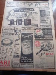 Cumhuriyet Gazetesi - 15 Ekim 1952 - Türk İngiliz Müzakereleri Başladı - Başbakanımız Adnan Menderes Ve Dışişleri Bakanı Fuat Köprülü Mr. Churchill'le Birlikte - Taksim'de Profesör Muhiddin Etingü'nün Dinamitle Öldürülme Faciasının Mahiyeti Dün Anlaşıldı - Celal Bayar'ın Dünkü Tetkikleri - Sarhoşları Kusturmak Kanuna Aykırıdır - Doçent Doktor Sahir Erman - Birleşmiş Milletlerin Kore'deki Tasarrufları - Bizansın İçyüzü Yazı Dizisi - Kayışdağ Suyu Mecrası Islah Ediliyor - Ermeni Patriği Kızılay'a 1000 Lira Bağışta Bulundu - Amerikan Rus Gerginliği Artıyor - Arnavutlukta Çarpışmalar Sürüyor - Tarzan İstanbul'da Filmi - Galatasaray Takımını Gündüz Kılıç Çalıştıracak - Güzel Sanatlar Akademisi 71. Yılı - Refik Halid Karay Arkadaşımıza İzahat Verirken Fotoğrafı - Technos Saatleri - Küratin Ağrı Kesici - Nestle - Becht Gaz Sobaları - Coleman Otomatik Petrol Sobaları - Şen Şapka - Alman Malı Star Traktörleri