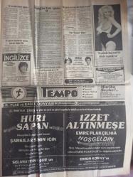 TAN Magazin Gazetesi - 15 Şubat 1985 - Çıldırtan Dans - Pek Çok Genç, Arkadaşlık Yapacak Bir Kız Bulamamaktan Yakınırken, 17 Yaşındaki Levent, Bugüne Kadar 17 Sevgili Eskitti - Nilgün Altınel - Eser Işık - Ahmet Koral - Başbaşa - Geçmişten Gelen Aşk fotoromanı - Hanzo Kazım - Çiğdem Çizgi Romanı - 25 Bin Liralık Fatura Toplayan 5 Bin Lira Alacak - Okulların Tatili PAzartesi Gününe Kadar Uzatıldı - Turgut Özal - Nurullah Gezgin - Hayalimde Hep Sıcak Bir Ülkede Yaşamak Var - Huri Sapan - İzzet Altınmeşe - İstanbul'un Seçkin Restorantları - İlker Birsel - Bülent Tulun - Kar, Futbola İzin Vermedi - Fatih'in Akıncısı Durakoğlu - Çizgi Romanı - Alman Kadınları Evlenmek İçin Türkleri Seçiyor - Mia Nygren - Vücudu Bozulmasın Diye Kendisinin Yerine Başkasını Seviştiriyor - Carmen'in Çıldırtan Dansı Erkeklerin Nefesini Kesiyor - İplerle Adeta sevişiyor - Samet Tepe - Necati Karadeniz - Nagıp Maka - Sinir Hastası Ruh Doktorunu Çocukları Bıçaklayarak Öldürdü fotoğraf ve haberi - Tam Takım Gazete