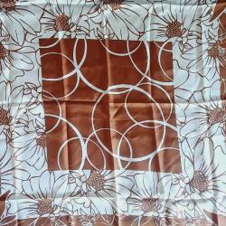 Vakko Saf İpek Eşarp Kahve ve Beyaz