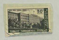 Mektup Zarfından Kesilmiş  / Postadan Geçmiş Pul Filateli - Damgalı - DİL VE TARİH-COĞRAFYA FAKÜLTESİ - 30 KURUŞ - Türkiye Cumhuriyeti