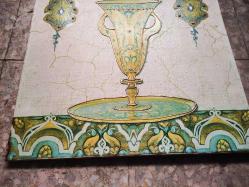 17067-KARTON ÜZERİNE BASKI RESİM VE ÜZERİNDE EL İŞÇİLİKLERİ YAPILMIŞ DUVAR TABLOSU