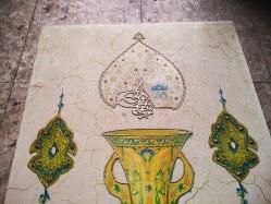 17067-KARTON ÜZERİNE BASKI RESİM VE ÜZERİNDE EL İŞÇİLİKLERİ YAPILMIŞ DUVAR TABLOSU