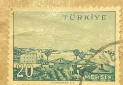 Mektup Zarfından Kesilmiş  / Postadan Geçmiş Pul Filateli - Damgalı - MERSİN, 20 PARA - Türkiye Cumhuriyeti