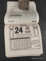 Türkiye Gazetesi takvimi 24 Ocak 1993 doğum günü hediyesi hediyelik takvim yaprağı