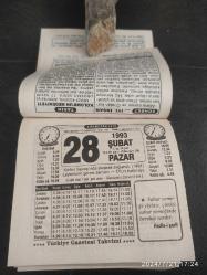 Türkiye Gazetesi takvimi 28 Şubat 1993 doğum günü hediyesi hediyelik takvim yaprağı