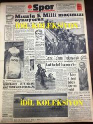 GÜNLÜK SPOR GAZETESİ - 5 NİSAN 1957 - MISIR'LA MİLLİ MAÇ - CİHAT ARMAN - TURGAY ŞEREN - GENÇ MİLLİ TAKIM, POLONYA MAÇI - FENERBAHÇE, VEFASPOR MAÇI - ARJANTİN BREZİLYA MAÇI - İZMİR AT YARIŞLARI - K. AMİRİ LEBİB - AVRUPA BASKETBOL ŞAMPİYONASI - 3,5 YÜREKLİ ŞERİF CONES, MADDOCKS, MİMİ İLE MEMO, JED FORAN, STEVE CANYON LARRAZ, MILTON CONIFF, MORT WALKER DICK BROWN - FENERBAHÇENİN TARİHİ - BEŞİKTAŞ - ALTAY, EGESPOR - CAROL DAY - CAROL DAY - VOLEYBOL LİGLERİ - AMATÖR KÜMELER - CAROL DAY, ANKARA HENTBOL - AT YARIŞLARI - AKBANK - OPON REKLAMI - ESKİŞEHİR ÇİMENTO FABRİKASI AÇILDI - EİSENHOWER - MICKEY ROONEY - ADNAN MENDERES