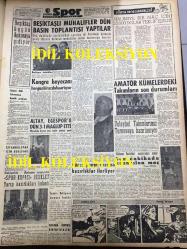 GÜNLÜK SPOR GAZETESİ - 5 NİSAN 1957 - MISIR'LA MİLLİ MAÇ - CİHAT ARMAN - TURGAY ŞEREN - GENÇ MİLLİ TAKIM, POLONYA MAÇI - FENERBAHÇE, VEFASPOR MAÇI - ARJANTİN BREZİLYA MAÇI - İZMİR AT YARIŞLARI - K. AMİRİ LEBİB - AVRUPA BASKETBOL ŞAMPİYONASI - 3,5 YÜREKLİ ŞERİF CONES, MADDOCKS, MİMİ İLE MEMO, JED FORAN, STEVE CANYON LARRAZ, MILTON CONIFF, MORT WALKER DICK BROWN - FENERBAHÇENİN TARİHİ - BEŞİKTAŞ - ALTAY, EGESPOR - CAROL DAY - CAROL DAY - VOLEYBOL LİGLERİ - AMATÖR KÜMELER - CAROL DAY, ANKARA HENTBOL - AT YARIŞLARI - AKBANK - OPON REKLAMI - ESKİŞEHİR ÇİMENTO FABRİKASI AÇILDI - EİSENHOWER - MICKEY ROONEY - ADNAN MENDERES