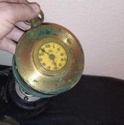 Bekçi Saati, Antika Kurmalı Bekçi Saati, Orijinâl Deri Kabı İle Beraber, Koleksiyonluk,  Dekorluk..