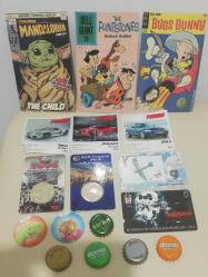 Koleksiyon nostalji vintage tasarım hobi retro reklam promosyon Hediyelik dekorluk madeni 1 tl 5 tl turbo sakız ciklet model araba kağıtları thy beşiktaş görselli telefon kartları hareketli dinazor kartları gazoz soda meşrubat kapakları çizgi film tanıtım kart ları mini poster afiş duvar oda süslemesi hepsi Beraber