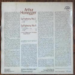 Arthur Honegger - Symphony No. 1 - Symphony No. 4 (Deliciae Basilienses) / Czech Philharmonic Orchestra, Serge Baudo / Czechoslovakia 1974 / LP