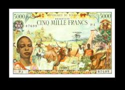 Orta Afrika Devletleri Chad Bank 5000 Frank 1980 ÇİL+++