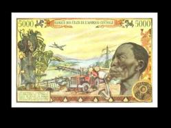 Orta Afrika Devletleri Chad Bank 5000 Frank 1980 ÇİL+++