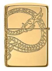 Orijinal Zippo Asian Dragon / Asia Ejderhası Gold Plated Armor 360 MultiCut Engraving