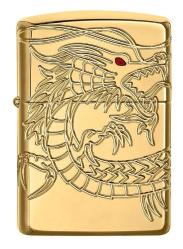 Orijinal Zippo Asian Dragon / Asia Ejderhası Gold Plated Armor 360 MultiCut Engraving