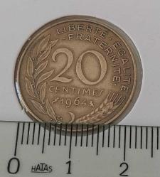 1964 FRANSA 20 CENTIMES (centimes) ORİJİNAL MADENİ PARASI ÇİLALTI