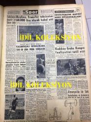 GÜNLÜK SPOR GAZETESİ - 22 NİSAN 1957 - ORDU TAKIMIMIZ İRAN İLE OYNUYOR - GALATASARAY VE BEŞİKTAŞ - BASKETBOL MAÇLARINI 5 HAKEM İDARE EDECEK - İSTANBULSPOR - DEMİRSPOR - SAMİM GÖREÇ - MUVAKKAR EKREM TALU - MİMİ İLE MEMO, MORT WALKER, DICK BROWN, MADDOCKS, STEVE CANYON, JED FORAM ÇİZGİ ROMAN - İZMİR AT YARIŞLARI - KASIMPAŞASPOR - MUSLİM BAĞCILAR - TALAT ATAMAN - ERTUĞRUL AKÇA - APİKOĞLU - FAY REKLAMI - FİORENTİNA, KIZILYILDIZ - APİKOĞLU SUCUK REKLAMI 1957 - SÜMERBANK REKLAMI - LORD SALISBURY - MAKARIOS