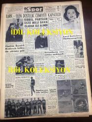 GÜNLÜK SPOR GAZETESİ - 22 NİSAN 1957 - ORDU TAKIMIMIZ İRAN İLE OYNUYOR - GALATASARAY VE BEŞİKTAŞ - BASKETBOL MAÇLARINI 5 HAKEM İDARE EDECEK - İSTANBULSPOR - DEMİRSPOR - SAMİM GÖREÇ - MUVAKKAR EKREM TALU - MİMİ İLE MEMO, MORT WALKER, DICK BROWN, MADDOCKS, STEVE CANYON, JED FORAM ÇİZGİ ROMAN - İZMİR AT YARIŞLARI - KASIMPAŞASPOR - MUSLİM BAĞCILAR - TALAT ATAMAN - ERTUĞRUL AKÇA - APİKOĞLU - FAY REKLAMI - FİORENTİNA, KIZILYILDIZ - APİKOĞLU SUCUK REKLAMI 1957 - SÜMERBANK REKLAMI - LORD SALISBURY - MAKARIOS