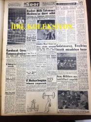 GÜNLÜK SPOR GAZETESİ - 23 NİSAN 1957 - ORDU BASKETBOL TAKIMI 70 - 42 İRAN - ADALETSPOR, KASIMPAŞASPOR - FENERBAHÇENİN TARİHİ - MİMİ İLE MEMO, MORT WALKER, DICK BROWN, MADDOCKS, STEVE CANYON, JED FORAM ÇİZGİ ROMAN - APİKOĞLU - KİT KARSON - SANA MARGARİN REKLAMI - FAY REKLAMI - ADALETSPOR, KASIMPAŞA - CEZAYİR'DE KANLI SAVAŞ - İNGİLTERE'DE 1957 ŞAMPİYONU MANCHESTER UNITED - MAKARIOS