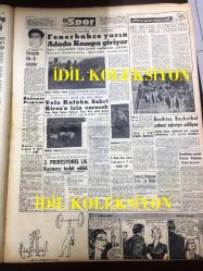 GÜNLÜK SPOR GAZETESİ - 24 NİSAN 1957 - GALATASARAY BEŞİKTAŞ MAÇI - MARKOVİÇ - AMERİKA İRAN BASKETBOL MAÇI - KASIMPAŞASPOR - BEYKOZSPOR, ANKARAGÜCÜ - SAİM KAUR FUTBOL FEDERASYONU - BASKETBOL MİLLİ TAKIMI - MİMİ İLE MEMO, MORT WALKER, DICK BROWN, MADDOCKS, STEVE CANYON, JED FORAM ÇİZGİ ROMAN - FENERBAHÇENİN TARİHİ - VEHBİ EMRE - KOÇO KASAPOĞLU - CAROL DAY - ESKİŞEHİRSPOR - ORSİ, FERRARİ, MEAZZA - 1956 WİMBLEDON ŞAMPİYONU LEW HOAD - OPON REKLAMI - AKBANK 20 EV REKLAMI - BURHANİYE - CHURCHILL - MİMİ İLE MEMO, MORT WALKER, DICK BROWN, MADDOCKS, STEVE CANYON, JED FORAM ÇİZGİ ROMAN - ML. MONTGOMERY REKOR KIRAN BİR PLAK, FRANSIZ ANNIE CORDY - KARİKATÜRİST TONGUÇ'UN HAFTALIK PANORAMASI - KATIE MERRIGAN