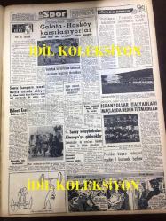 GÜNLÜK SPOR GAZETESİ - 27 NİSAN 1957 - FENERBAHÇE GALATASARAY MAÇI - REFİK OSMAN TOP HAYATINI KAYBETTİ - BEYOĞLUSPOR - FEDAİ BEKTAŞ - HALTERCİ CONOLY - TURGUT DİNSEL - MİMİ İLE MEMO, MORT WALKER, DICK BROWN, MADDOCKS, STEVE CANYON, JED FORAM ÇİZGİ ROMAN - AYDOĞAN BECİT - BÜLENT ESEL - APİKOĞLU SUCUK REKLAMI - GALATASARAY, HASKÖY - CAROL DAY - BOB MATHIAS - HAYRİ CANER - FETHİYE'DE DEPREMDE 15 KİŞİ ÖLDÜ - SÜVEYŞ MESELESİ - ORHAN ÖZKIRIM - İRAN PRENSESİ ŞAHNAZ