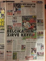 Sözcü Gazetesi, 29 Haziran 2018,  Soner Yalçın, Necati Doğru, Yılmaz Özdil, Saygı Öztürk, Rahmi Turan, Bülent Tezcan, Özgür Özel, Habip Atam, Gürsel Erol, Mustafa Mutafaoğlu,  Sandık Sırrı, Beydağı, Volkan Demirel, Cocu, Çin, ABD, Serbistan, Ukrayna, Türkiye, İsveç, Letonya, Panama, Tunus, Meriah, F. Ben Youssef, Khazri, Adnan Januzaj, Courtois, Dendoncker, Boyata, Vermaelen, Kompany, Chadli, Dembele, Fellaini, Tielemans, T. Hazard, Batshuayi, Pickford, Cahill, Stones, Maguire, A. Arnold, Loftus Cheek, Dier, Delph, Rose, Rashford, Vardy, Adnan Januzaj, Yaser Tulefat, Taleb Al Marri, M. Abid Charret, Penedo, Machado, R. Torres, Escobar, Ovalle, Barcenas, Godoy, Gomez, Avila, Jose Rodriguez, G. Torres, Tejada, Mathlouthi, Naguez, Bedoui, Meriah, Haddadı, Sassi, Skhiri, Chaalali, F. Ben Youssef, Khazri, Sliti, Badri, Srarfi, Khalil, Bobrov, Gladyr, Jeter, Ka- njev, Kravtsov, Pustozvonov, Riabchuck, Lukashov, Lypovyy, Mishula, Pusowy, Zaytsev, Furkan Korkmaz, Cedi Osman, Scottie Wilbekin
