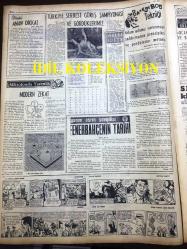 GÜNLÜK SPOR GAZETESİ - 28 NİSAN 1957 - BEŞİKTAŞ, ADALETSPOR, BEYKOZSPOR - HASAN POLAT - FENERBAHÇE - KERMEN VE SOMER SOFYA'YA GİTTİLER - VEFASPOR, BEYOĞLUSPOR - TURGUT ATAKOL - REFİK OSMAN - YUL BRUNNER - MİMİ İLE MEMO, MORT WALKER, DICK BROWN, MADDOCKS, STEVE CANYON, JED FORAM ÇİZGİ ROMAN - FENERBAHÇENİN TARİHİ - MUVAKKAR EKREM TALU - AYDOĞAN BECİT - YAVUZ İSMET ANIL - CAROL DAY - AT YARIŞLARI - APİKOĞLU SUCUK REKLAMI - MARIO GABAY SPOR MAĞAZASI - ATLAS SİNEMASI, CENNET MELEKLERİ FİLMİ - GALATA HASKÖY - TURGUT ATAKOL - İZMİR AT YARIŞLARI - FAY REKLAMI
