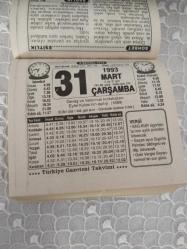 Türkiye Gazetesi takvimi 31 Mart 1993 doğum günü hediyesi hediyelik takvim yaprağı