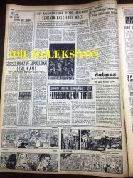 GÜNLÜK SPOR GAZETESİ - 1 MAYIS 1957 - GALATASARAY'I 3-0 YENEN FENERBAHÇE 1957 LİG ŞAMPİYONU - LEFTER - PERTEV TUNASELİ - AYDOĞAN BECİT - MİMİ İLE MEMO, MORT WALKER, DICK BROWN, MADDOCKS, STEVE CANYON, JED FORAM ÇİZGİ ROMAN - FENERBAHÇENİN TARİHİ - MUVAKKAR EKREM TALU - CAROL DAY - BUĞDAY BANKASI - APİKOĞLU SUCUK REKLAMI