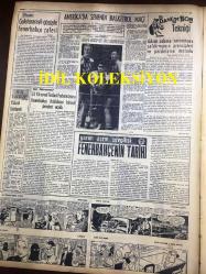GÜNLÜK SPOR GAZETESİ - 4 MAYIS 1957 - FEDERASYON KUPASI MAÇLARI - OCWİRK - VOLEYBOLDA BULGAR TAKIMINA MAĞLUP OLDU - PROFESYONEL BİRİNCİ KÜME 10 TAKIM OLARAK KALIYOR - NECDET ERDEM - MİMİ İLE MEMO, MORT WALKER, DICK BROWN, MADDOCKS, STEVE CANYON, JED FORAM ÇİZGİ ROMAN - FENERBAHÇENİN TARİHİ - YÜKSEL GÖZÜPEK - ŞEREF GÖRKEY - ŞAMPİYON FENERBAHÇE İZMİR'DE KARŞIYAKA'YI 3-1 MAĞLUP ETTİ - CAROL DAY - FENERBAHÇE, VEFASPOR - ŞEREF GÖRKEY - KİT KARSON - ASTON VİLLA - APİKOĞLU SUCUK REKLAMI - ATLANTİK PAKTI - BOKS, RAY SUGAR ROBINSON ŞAMPİYON